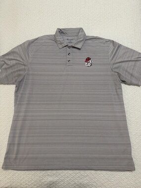 Champion Georgia Bulldogs UGA Gray Stripe Polo Shirt Men’s Size 2XL